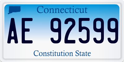 CT license plate AE92599