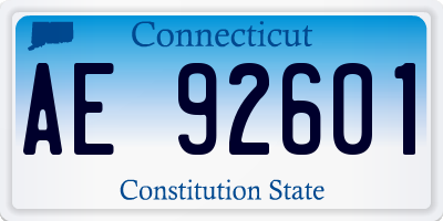 CT license plate AE92601