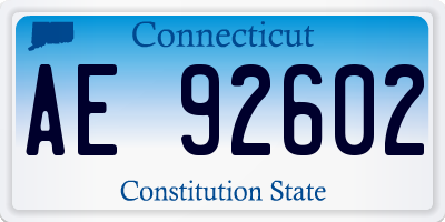 CT license plate AE92602