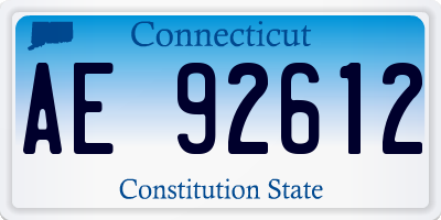 CT license plate AE92612