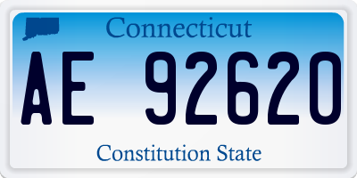 CT license plate AE92620