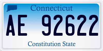 CT license plate AE92622