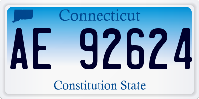 CT license plate AE92624