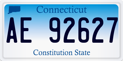 CT license plate AE92627