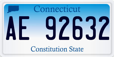 CT license plate AE92632