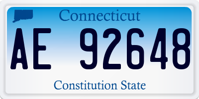 CT license plate AE92648