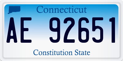 CT license plate AE92651