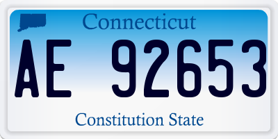 CT license plate AE92653