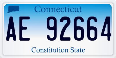CT license plate AE92664