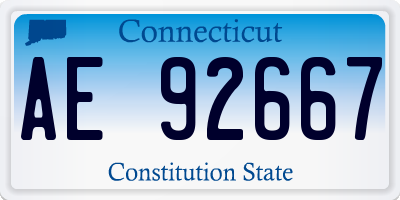 CT license plate AE92667