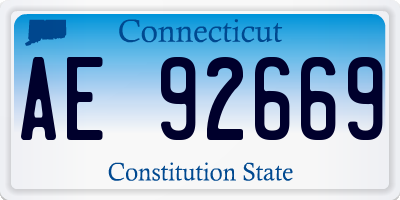CT license plate AE92669
