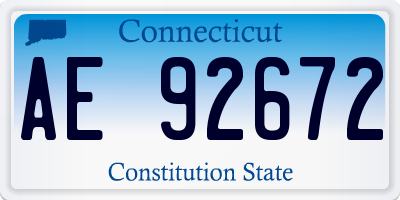 CT license plate AE92672
