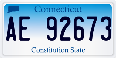 CT license plate AE92673