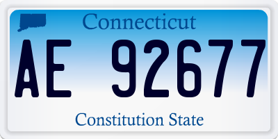 CT license plate AE92677