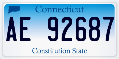 CT license plate AE92687