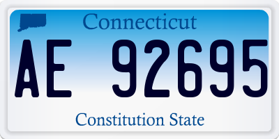 CT license plate AE92695