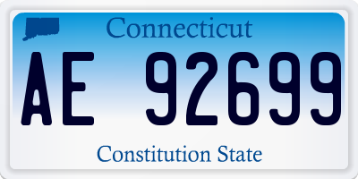 CT license plate AE92699