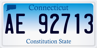 CT license plate AE92713