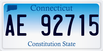 CT license plate AE92715