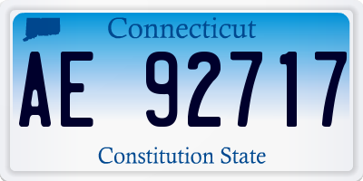 CT license plate AE92717