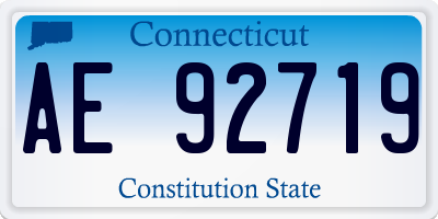 CT license plate AE92719