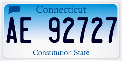CT license plate AE92727