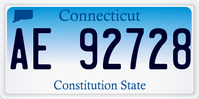 CT license plate AE92728