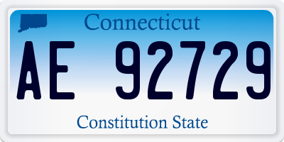 CT license plate AE92729