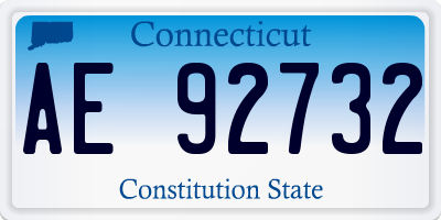 CT license plate AE92732