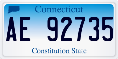CT license plate AE92735