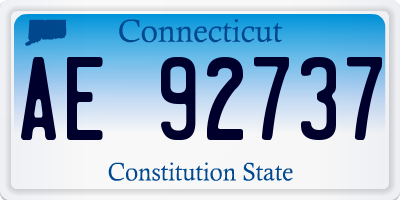 CT license plate AE92737