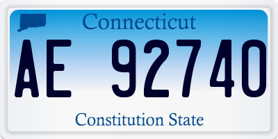 CT license plate AE92740
