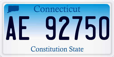 CT license plate AE92750