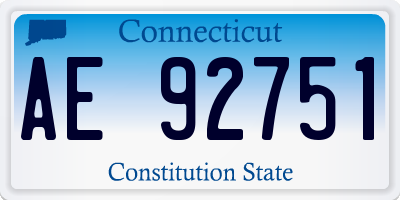 CT license plate AE92751