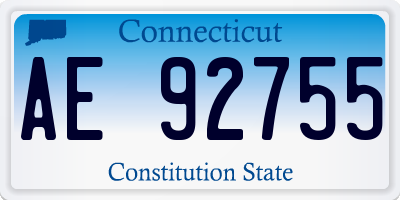 CT license plate AE92755