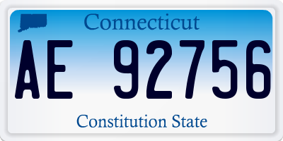 CT license plate AE92756