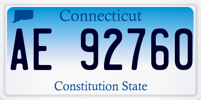 CT license plate AE92760