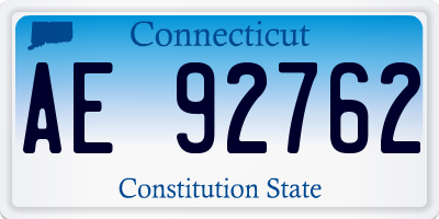 CT license plate AE92762