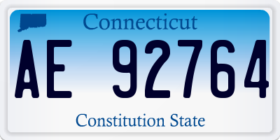 CT license plate AE92764