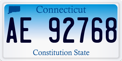CT license plate AE92768