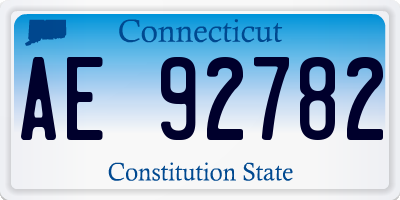 CT license plate AE92782