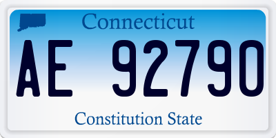 CT license plate AE92790