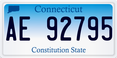 CT license plate AE92795