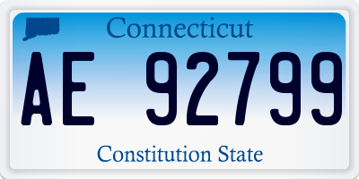 CT license plate AE92799