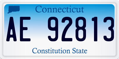 CT license plate AE92813