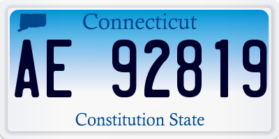 CT license plate AE92819