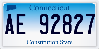 CT license plate AE92827