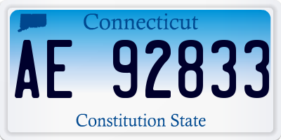 CT license plate AE92833