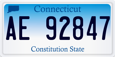 CT license plate AE92847