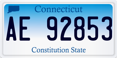 CT license plate AE92853